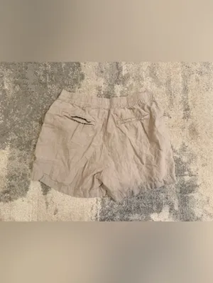 Zara Casual Elastic Waist Beige Shorts thumbnail 6