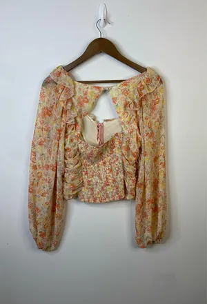 Free People Mabel Floral Print Top Size Medium thumbnail 5