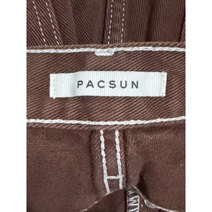 PacSun Brown Dad Jeans High Rise Straight Leg Contrast Stitch Size 25 Button Fly thumbnail 3