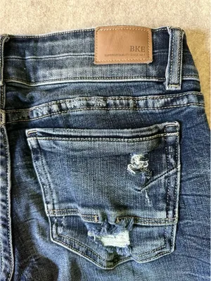 BKE Stella Jeans Womens 30x30 Dark Blue Bootcut Slim Fit Low Rise Double Button thumbnail 7