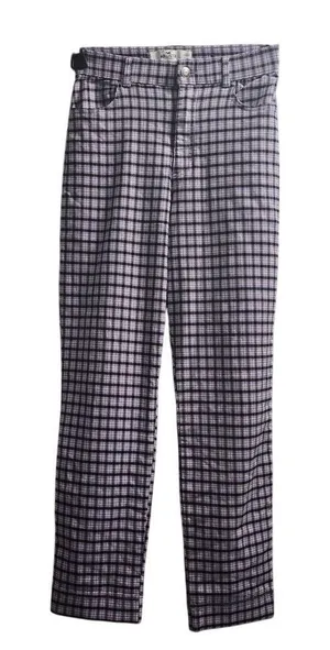 Hollister Ultra High-Rise Plaid Check Pattern Stretch Pants Purple Gray‎ XS thumbnail 1