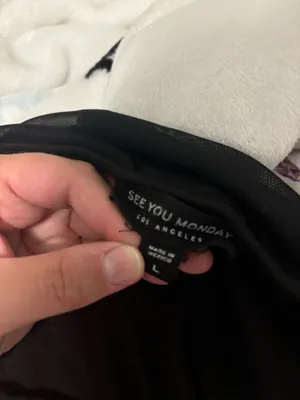 See You Monday Black Long sleeve crop top thumbnail 4
