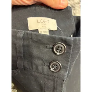 Loft‎ Outlet Petite Original Crop Pants Black Cotton Blend Trousers Size 0P thumbnail 4