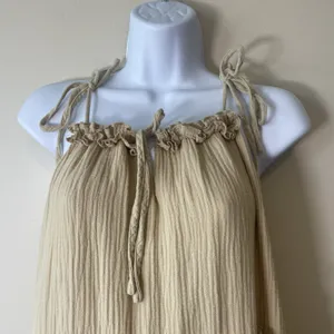 Anthropologie Charlie Holiday Senorita Maxi Dress Sz 8 Tan‎ Boho Tiered Sundress thumbnail 4