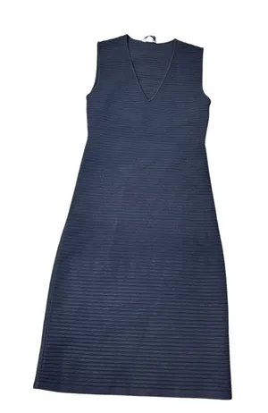 T‎ by Alexander Wang Dress Ribbed Bodycon Cutout Back Stretch Mini Blue SP thumbnail 1