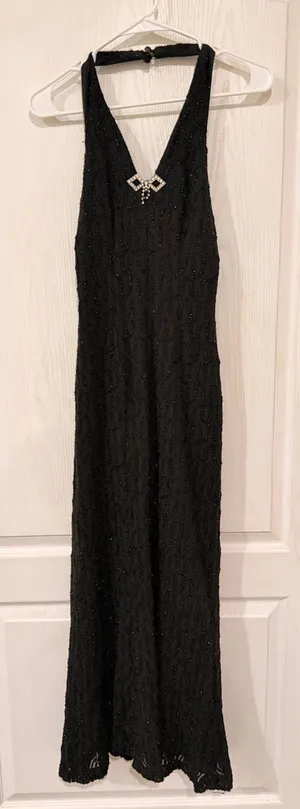 Vintage Poly Black Evening Gown thumbnail 1