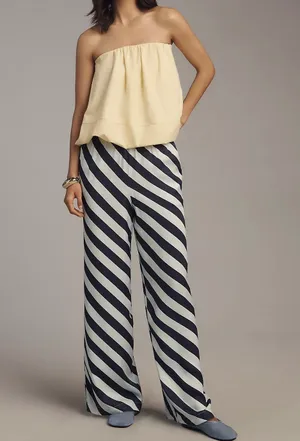 Anthropologie Maeve The Brooklin Printed Striped Wide-Leg Pull-On Pants, Size S thumbnail 5