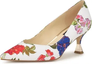 Nine West Ariella2 Floral Pointed Toe Kitten Heel Pumps 7.5 thumbnail 1