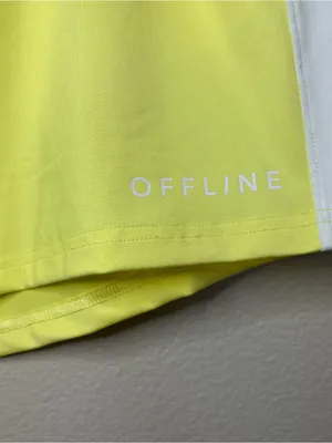 Offline aerie yellow white shorts gym casual workout plus size XL summer beach thumbnail 4
