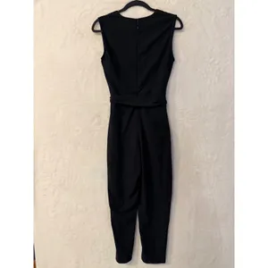 Abercrombie & Fitch Black Lace Inset V-Neck Sleeveless Belted Jumpsuit Size 0 thumbnail 6
