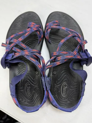 Chaco ZVOLV X2 Womens 7 Hiking Water Sandal Volcanic Blue Orange Camping Outdoor thumbnail 6