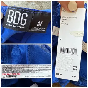 BDG Urban Outfitters Lace and Satin Corset Crop Top NWT Size Medium Royal Blue thumbnail 9