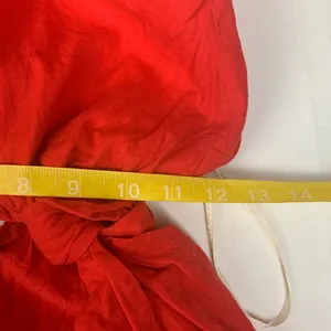 FARM Rio size medium linen Bold Red cut out midi dress knot thumbnail 8