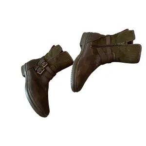 UGG Australia Brown Leather Olive Green Wool Buckle Moto Boots Womens 9.5 thumbnail 3