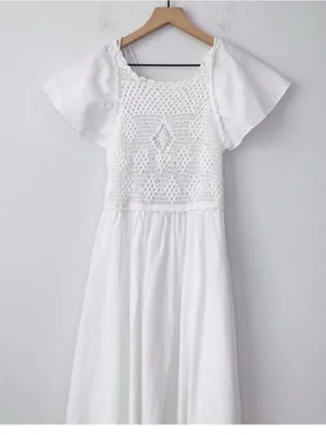 ZARA NWT Linen crochet Maxi Dress Size Small thumbnail 10