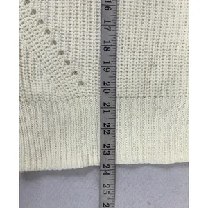 Time & Tru Women's Knitted Cream Sweater thumbnail 5