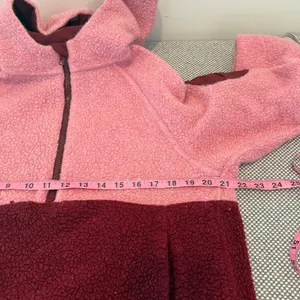 Outdoor Voices MegaFleece Half-Zip Hoodie in Truffle Pink Burgundy, Size Small thumbnail 9