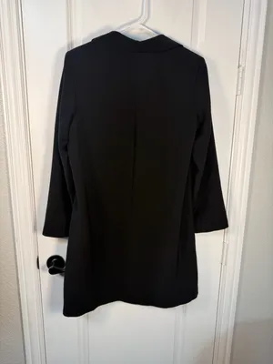 Gallery Black Button-Front Trench Coat Size S thumbnail 6