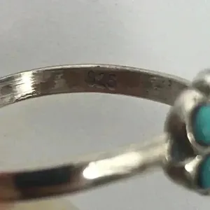 925 STERLING SILVER BEADED FLOWER ADJUSTABLE OPEN TOE RING SIZE XS Green thumbnail 9