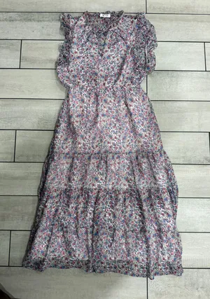 Steve Madden Floral Maxi Skirt in Blue and Pink thumbnail 1