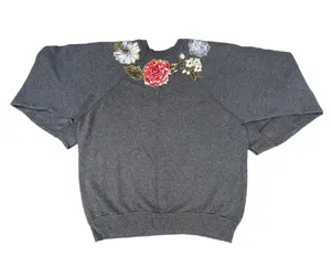Vintage 90s Floral Grey Crewneck Sweater thumbnail 2
