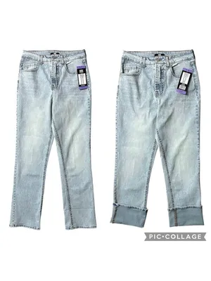 FRYE High Rise Straight Leg Relaxed Fit Cuffed Uncuffed Jean Blue Denim Sz 4/27 thumbnail 2