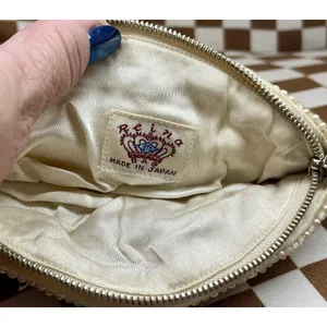 Vintage 1950's Reina Oval Pearl Beaded Evening Bag 7" with Zipper Closure thumbnail 9