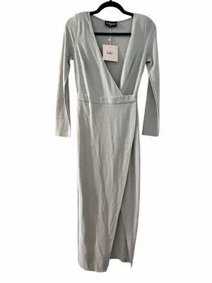 NWT KITTENISH Faye Crossover Wrap Sage Green Maxi Dress Sz S thumbnail 2