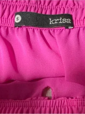 krisa Hot Pink Strapless Mini Dress Size Small Fuchsia Asymmetrical Ruffle thumbnail 6