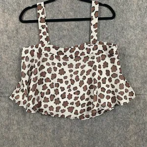 Buddy Love ATHENA FLOWY CROPPED TANK‎ TOP MUFASA animal print NWT thumbnail 6