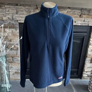 Vineyard Vines Women's Navy Fleece Turtleneck Sweater thumbnail 3