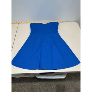 Hollister Royal Blue Strapless Skater Skirt Dress Large Corset Top‎ Stretch thumbnail 8