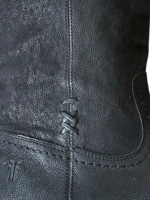 EUC Frye Leather Pull-On Flats Boots Black Size 6 thumbnail 4