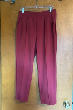 Loft Pintuck Pull-on Pant Dark Pink M thumbnail 1