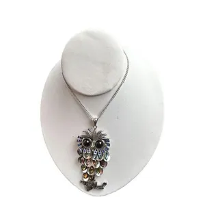 Black eyed own silver long necklace rhinestones and colorful! thumbnail 4