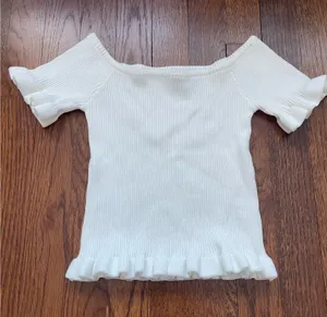 Lulus Off the Shoulder White Ruffle Top thumbnail 1