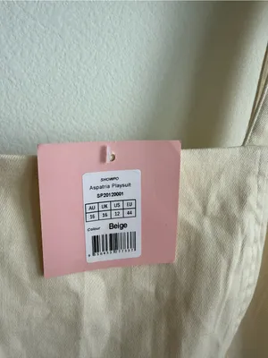 Showpo Aspatria Beige Canvas Belted Playsuit Romper NWT Size 12 thumbnail 5
