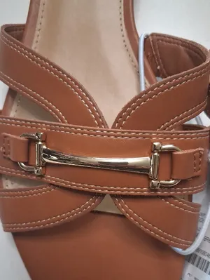 J. Crew Tan Leather Slide Mules with Gold Buckle thumbnail 3