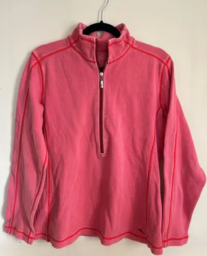 Tommy Bahama Pink Quarter Zip Sweatshirt thumbnail 1