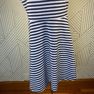 Draper James Stripe Ponte‎ A-Line Dress Navy Coral thumbnail 6
