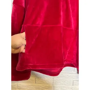 Free People movement Cherry hoodie plush women's size small pink red cozy winter thumbnail 4
