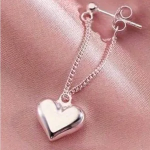 Elegant Silver Heart earrings. Hypoallergenic thumbnail 6