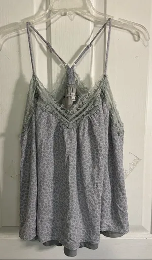 white birch Grey Lace-Trim Floral Cami thumbnail 1