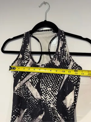 Black & White Patterned Lululemon Cool Racerback Tank Top‎ thumbnail 2