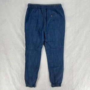 Life In Progress Casual Jogger Pants Womens‎ XS Blue Chambray Cotton Tapered Leg thumbnail 7