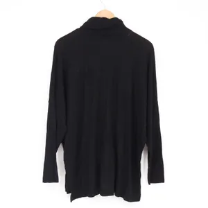 Aerie Womens Black Turtleneck Oversized Knit Sweater Side Slit Size M thumbnail 4
