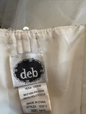 Deb VINTAGE Size 14 15 Ivory Sequin Strapless Sweetheart Cocktail Dress thumbnail 3