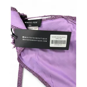 NWT White FOX | S / M | Set Skirt Halter Crochet Outfit Purple Mini Cropped thumbnail 3