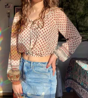 LA Hearts Printed Crop Top thumbnail 1