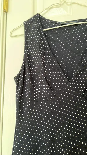 Brandy Melville Polka Dot Navy + White Dress thumbnail 2